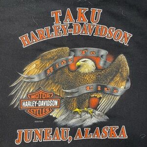 Vintage Harley Davidson T-Shirt 3XL Taku Juneau Alaska 2007 Eagle Biker